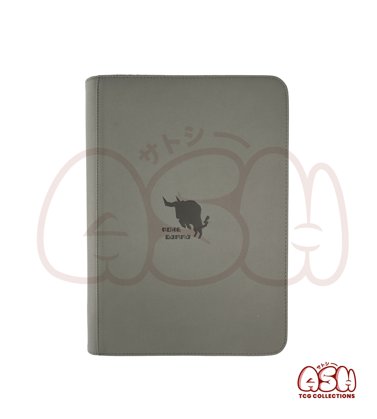 Binder Zip carte pokemon gris vue face