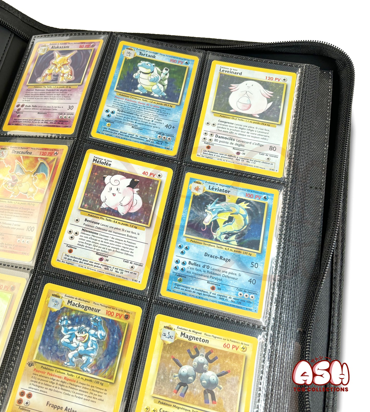 Binder Zip carte pokemon vue page avec cartes