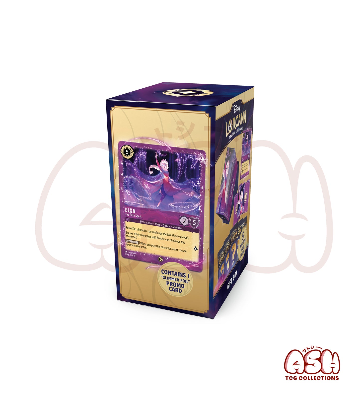 Coffret Cadeau Elsa – Lorcana Disney - 5 Boosters + Carte Promo + Rangement
