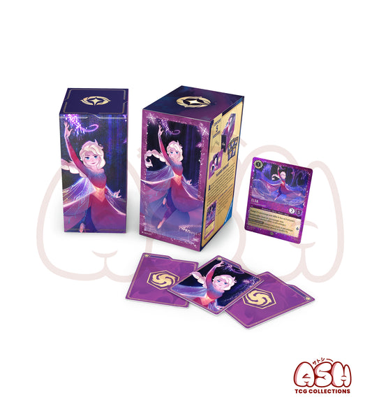 Coffret Cadeau Elsa – Lorcana Disney - 5 Boosters + Carte Promo + Rangement