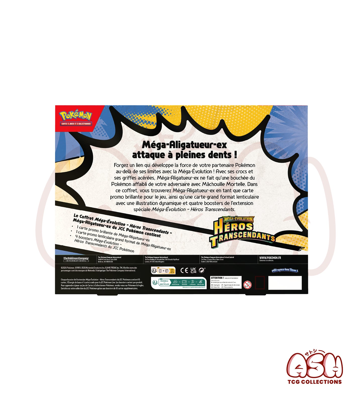 Coffret Pokémon Méga Aligatueur Héros Transcendants dos