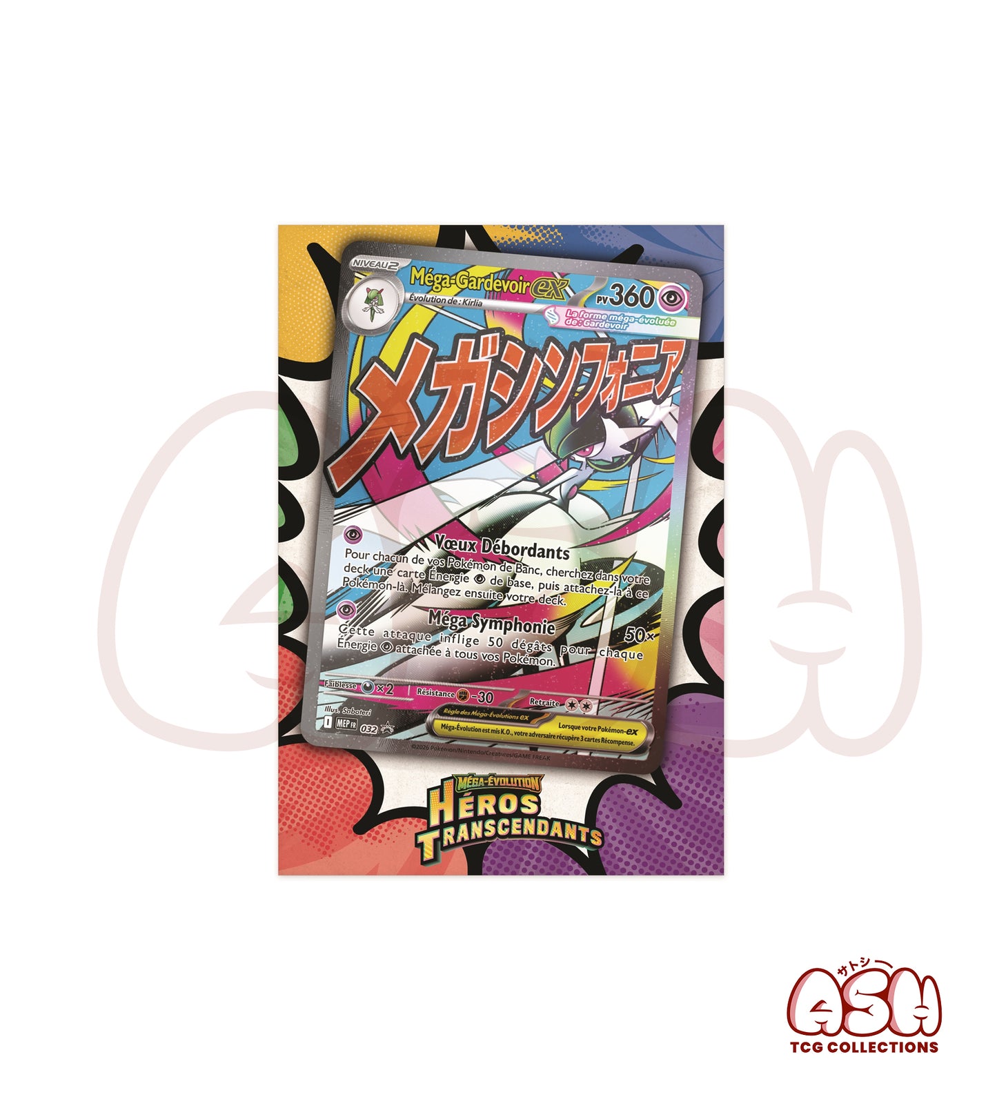 Coffret Pokémon Collection Poster Premium Méga-Gardevoir – Héros Transcendants ME02.5 – 10 Boosters