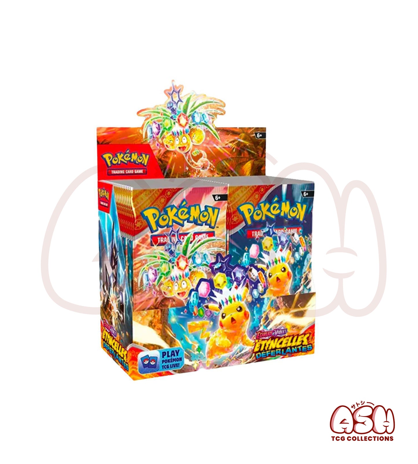 LOT Display Pokémon EV08 – Étincelles Déferlantes + Coffret Collection Super-Premium Dracaufeu-Ex (Copie)
