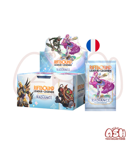 Display et Booster Riftbound Radiance LoL français face