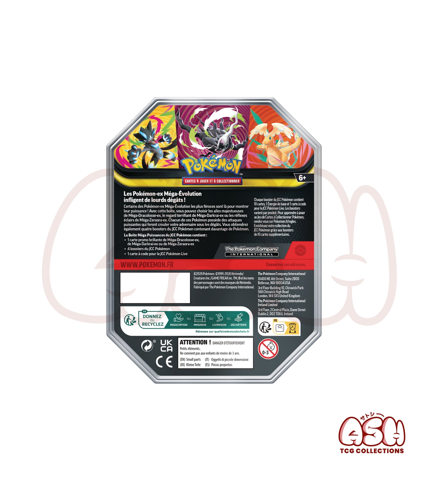 Pokébox Pokémon Méga-Évolution Dracolosse Darkrai Zeraora 2026 dos