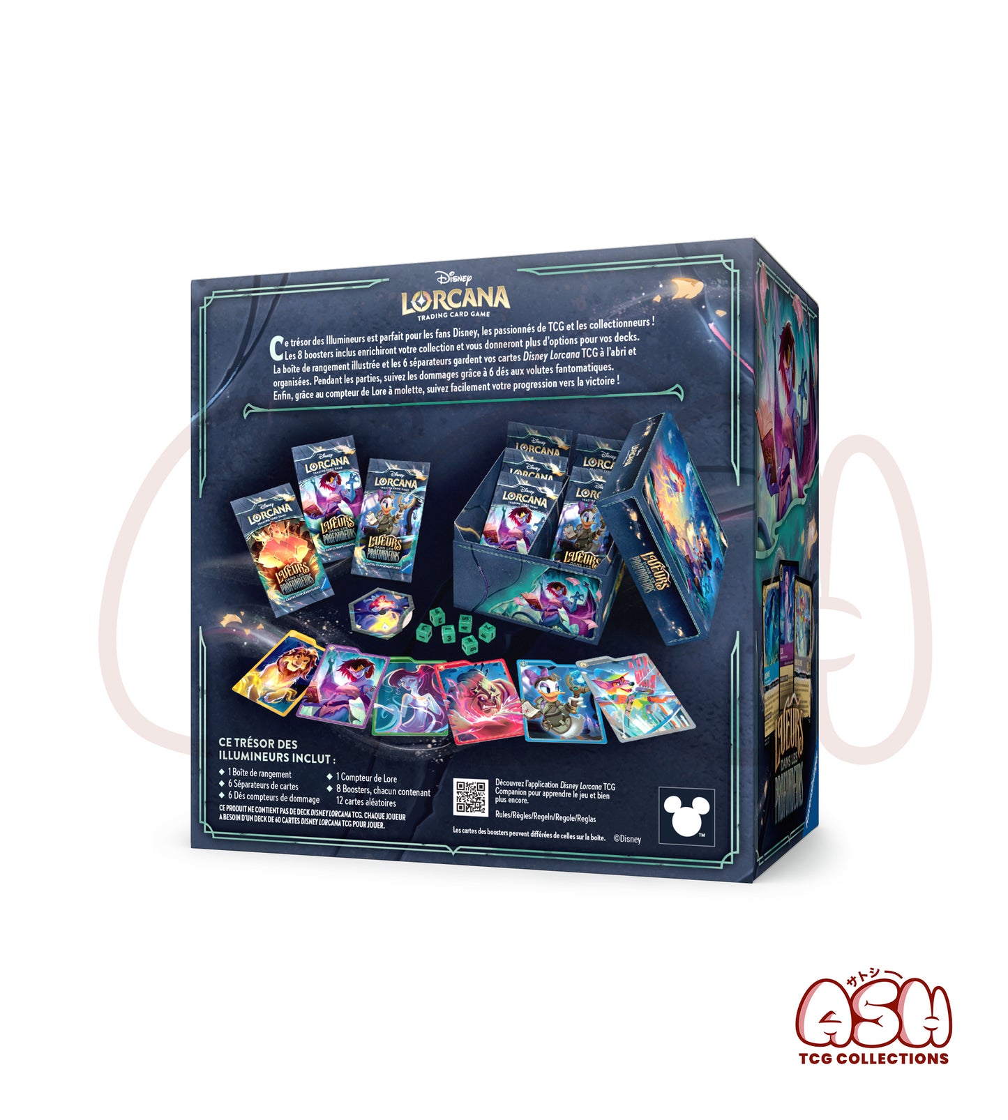 Trove-Pack Lorcana – Lueurs dans les Profondeurs Chapitre 10 – Boîte de 8 Boosters + Accessoires