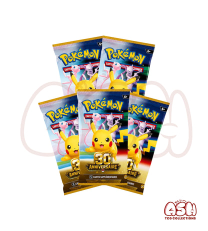 Boosters Coffret Pokémon Collection avec Figurine Mew 30 ans face