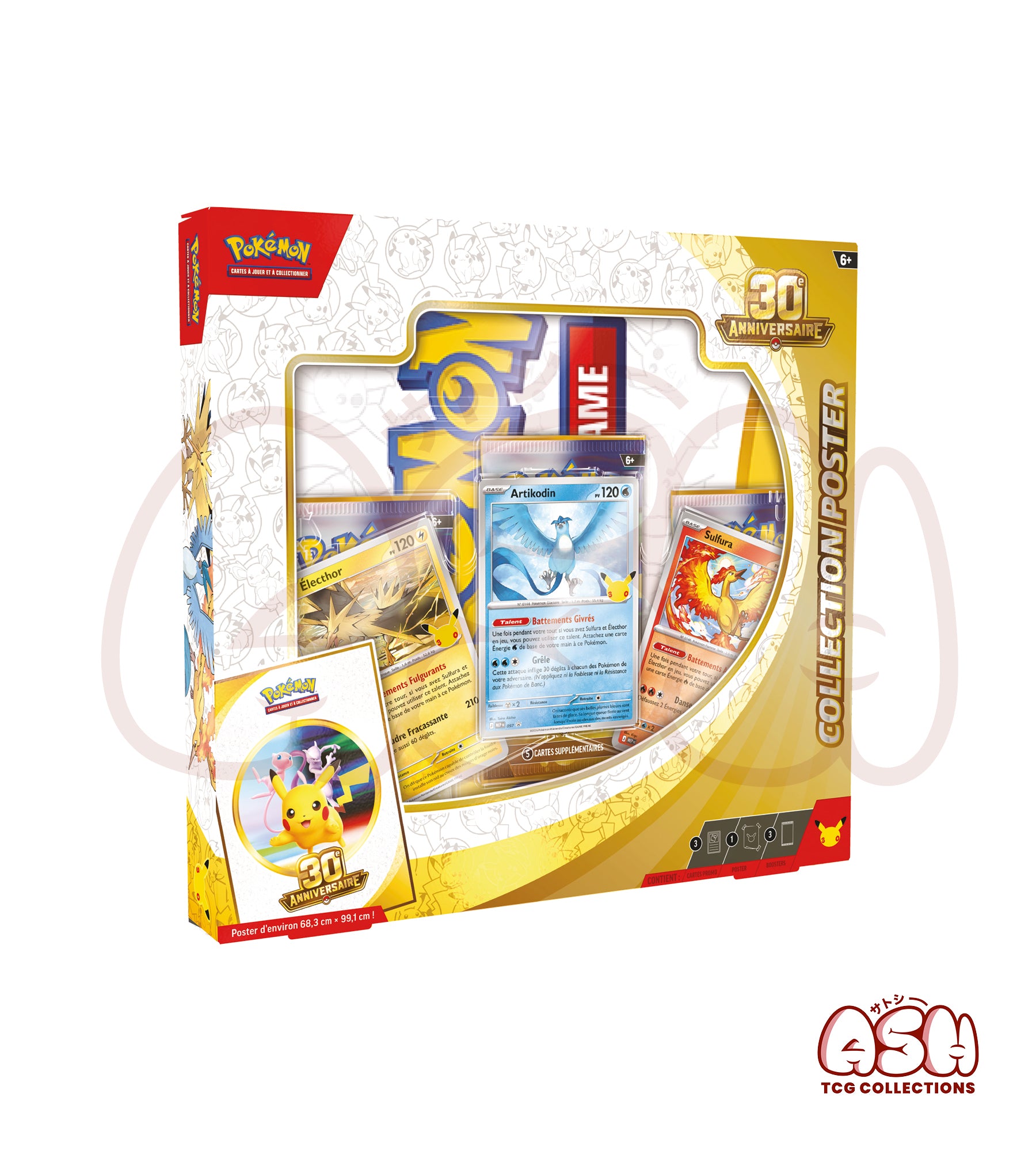 Coffret Collection Poster Pokémon 30 ans face