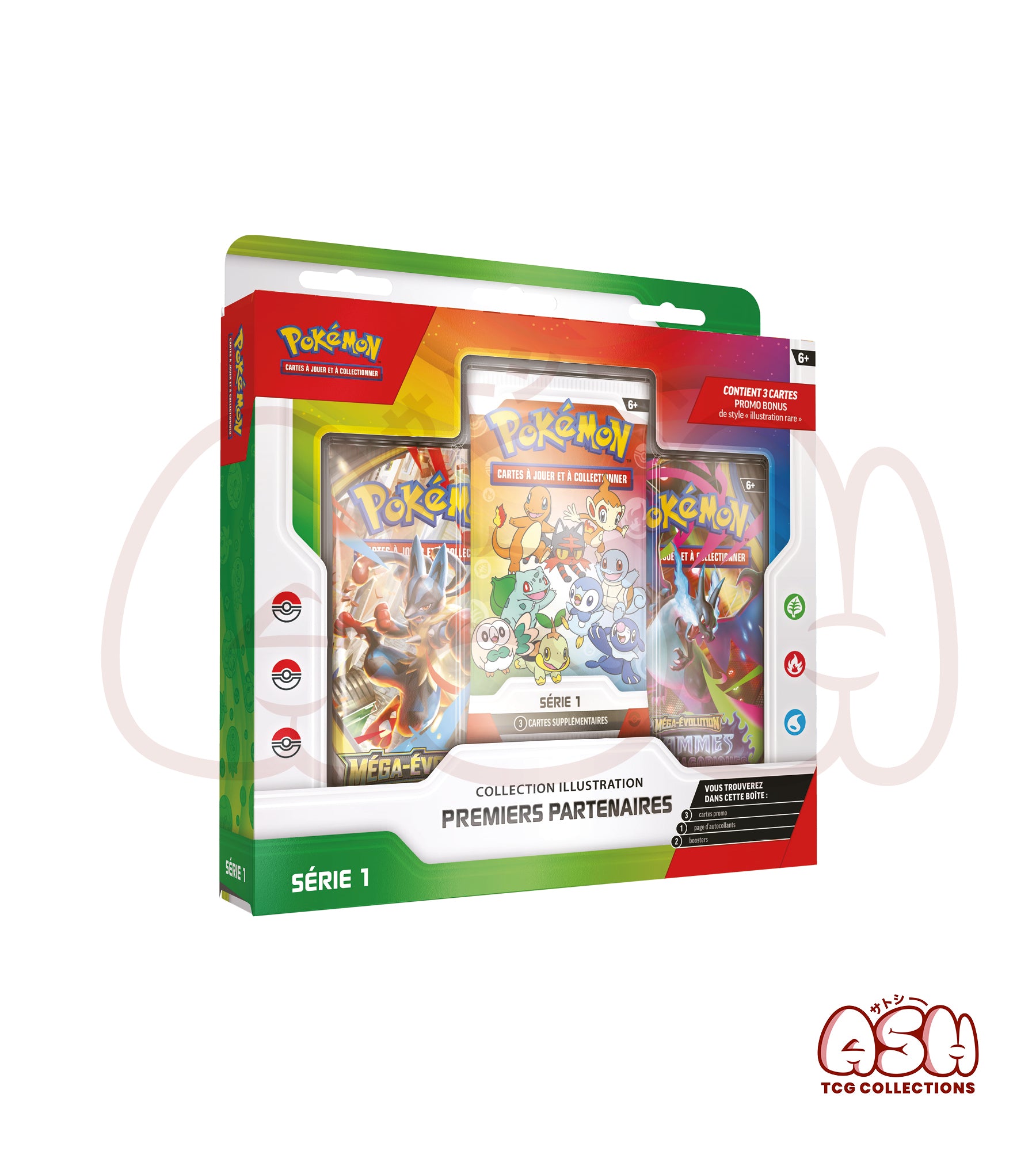 Coffret Pokémon Collection Illustration Premiers Partenaires 30 ans face