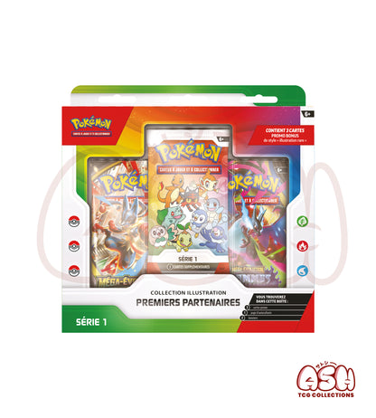 Coffret Pokémon Collection avec Pin's Premiers Partenaires – 3 Boosters