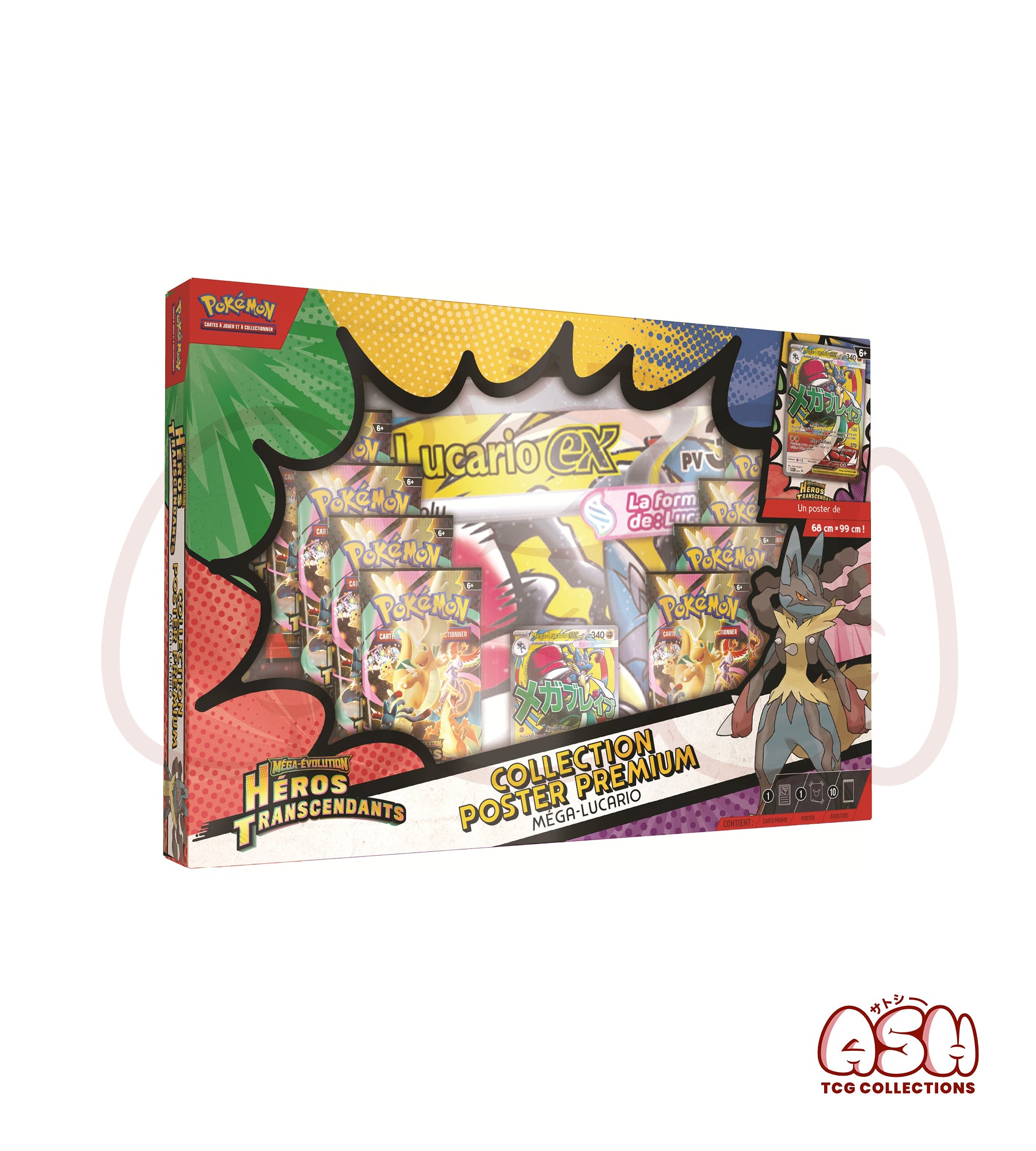 Coffret Pokémon Collection Poster Méga-Lucario Héros Transcendants ME2.5 face