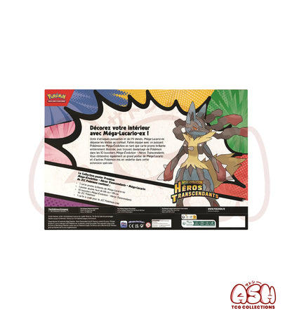 Coffret Pokémon Collection Poster Premium Méga-Lucario – Héros Transcendants ME02.5 – 10 Boosters