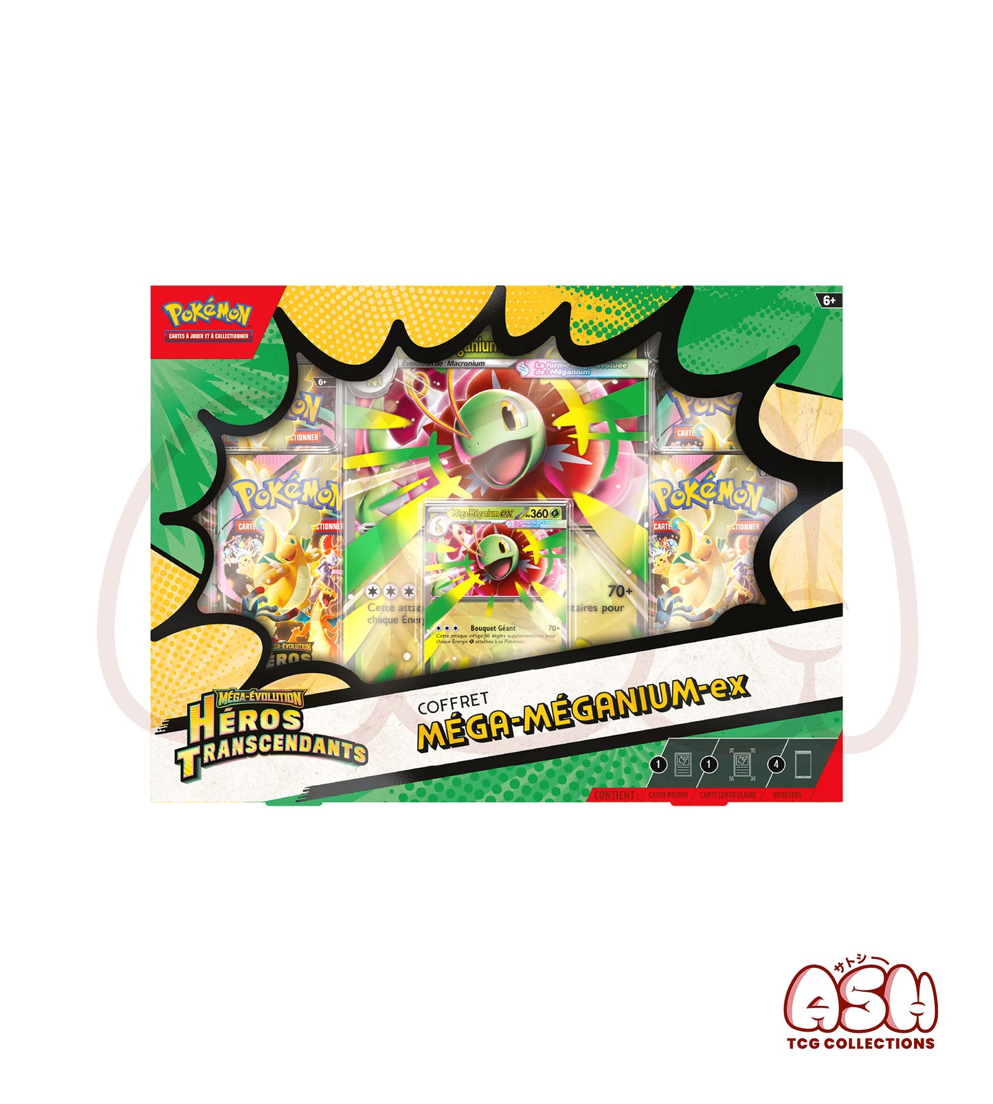 Coffret Pokémon Méga Megagnium Héros Transcendants face