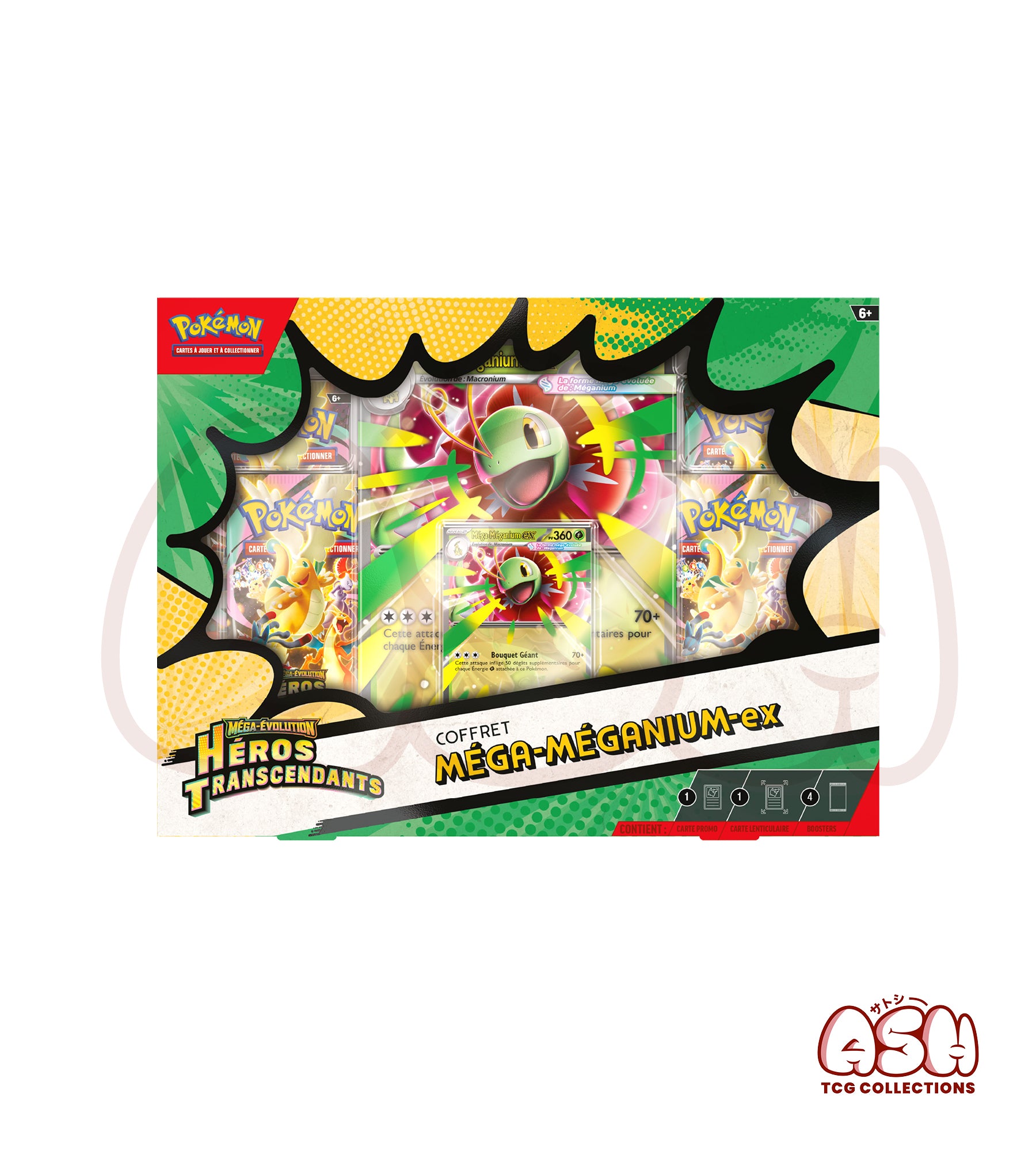 Coffret Pokémon Méga Megagnium Héros Transcendants face