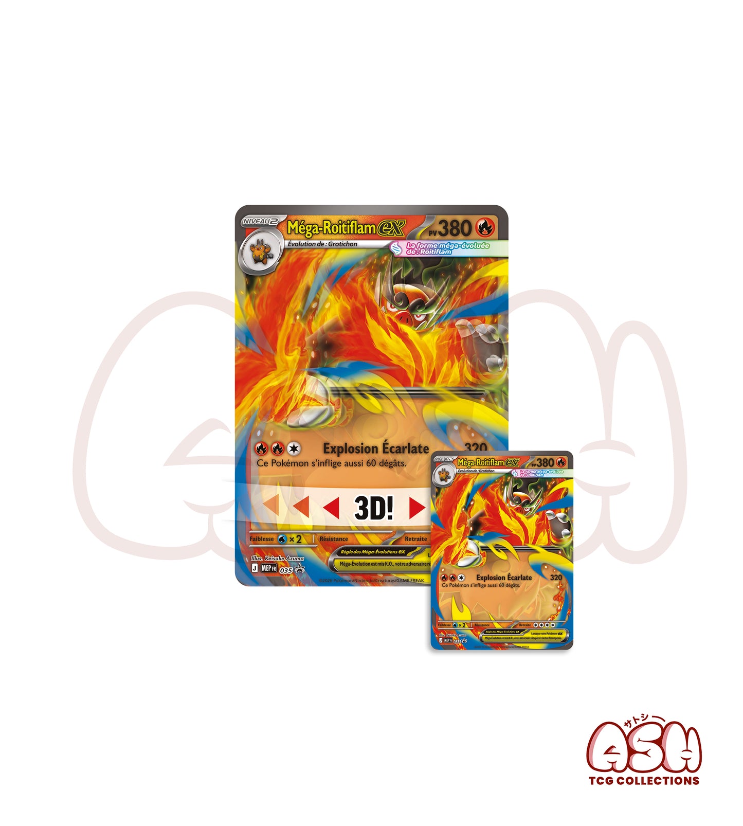 Carte Pokémon Méga Roitiflam Héros Transcendants face