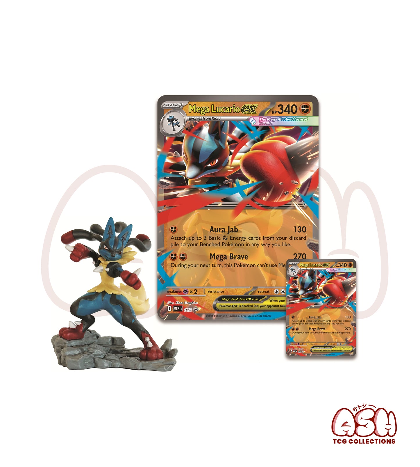 Coffret Pokémon Méga-Lucario Ex – Méga-Évolution – 5 Boosters + Figurine