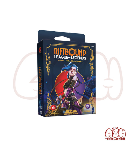 Deck de Champion Jinx Riftbound League of Legends TCG version française côté