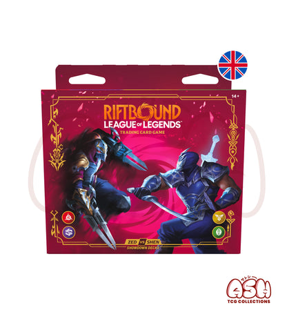Deck Showdown Red vs Shen Riftbound League of Legends Lol Vendetta anglais face
