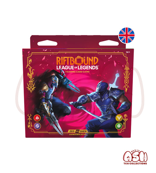 Deck Showdown Red vs Shen Riftbound League of Legends Lol Vendetta anglais face