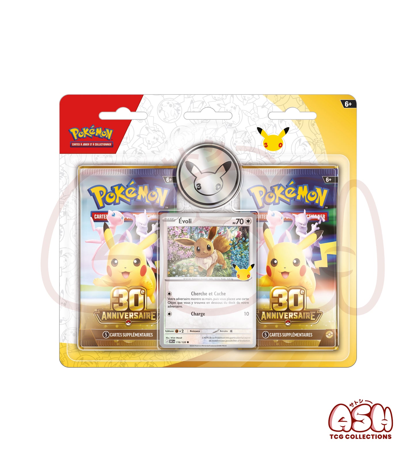 Duopack Pokémon Évoli 30 ans face