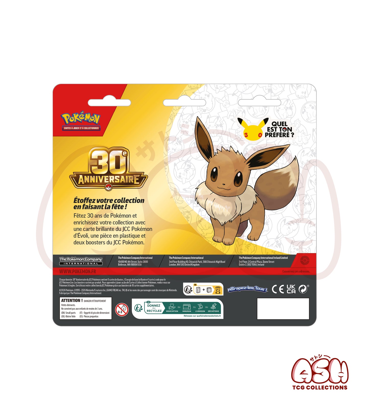 Duopack Pokémon Évoli 30e anniversaire dos