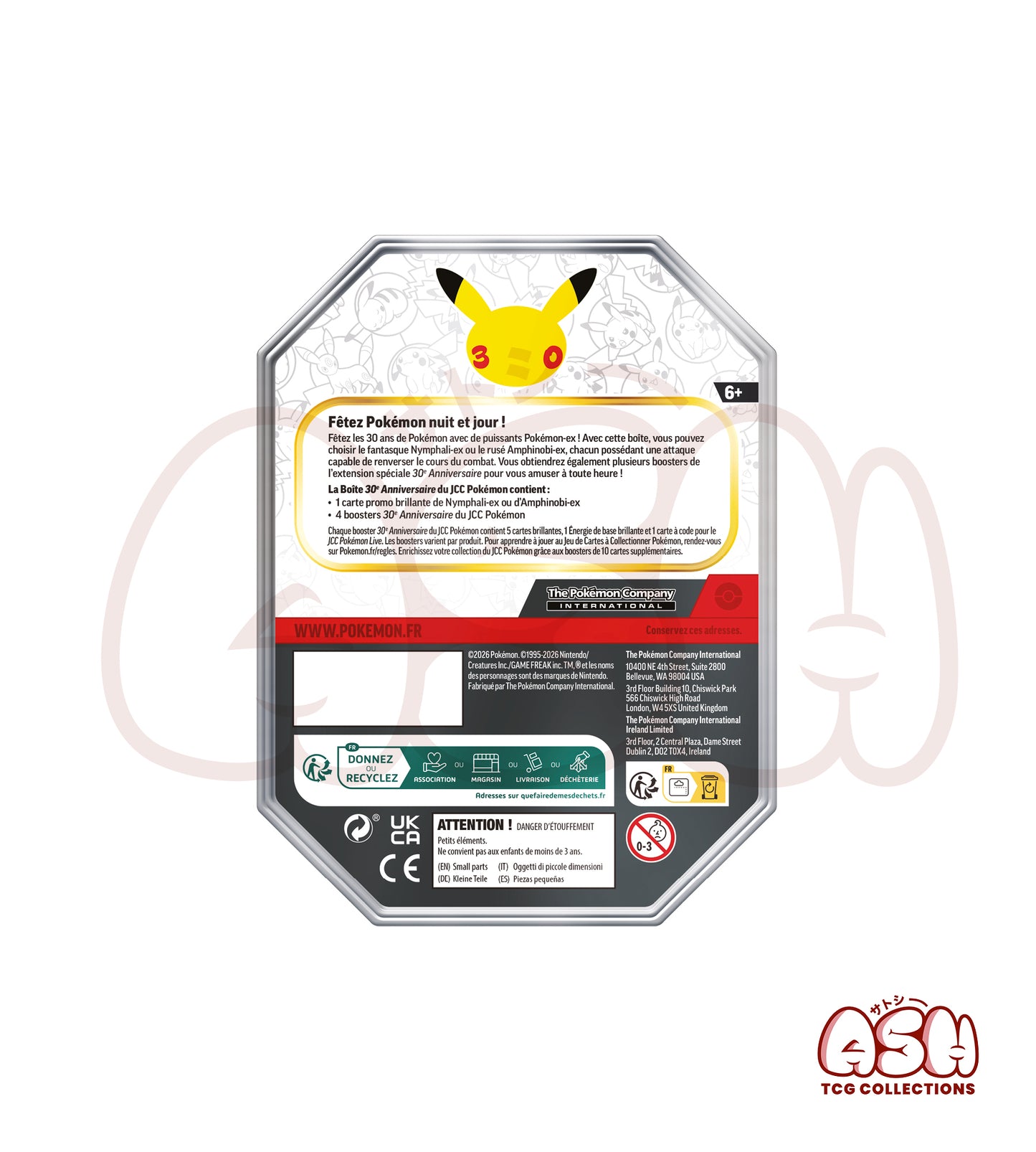 Pokébox Pokémon 30 ans dos
