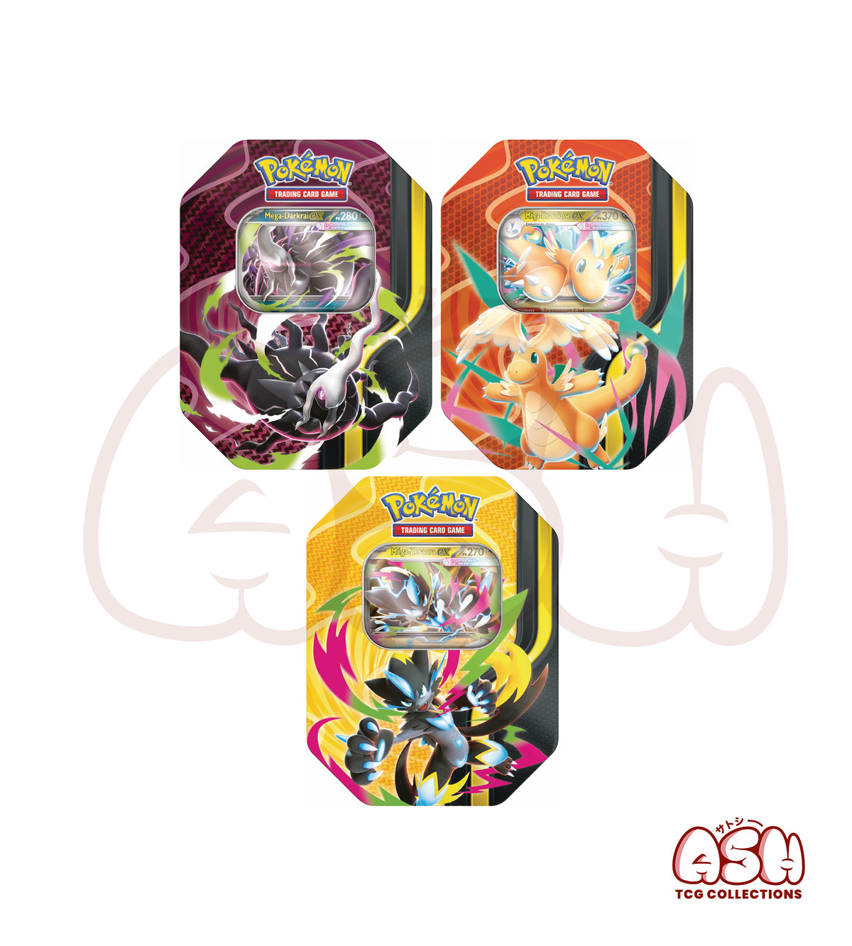Pokébox Pokémon Méga-Évolution Dracolosse Darkrai Zeraora face