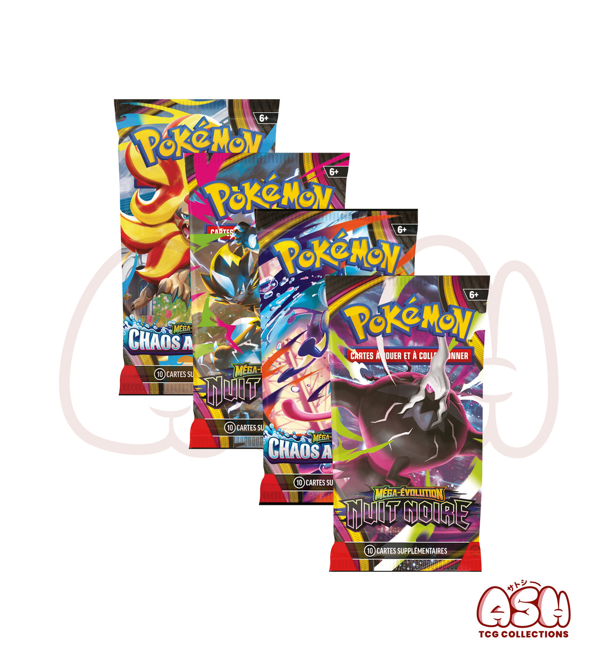 Boosters Pokébox Pokémon Méga-Évolution Dracolosse Darkrai Zeraora face