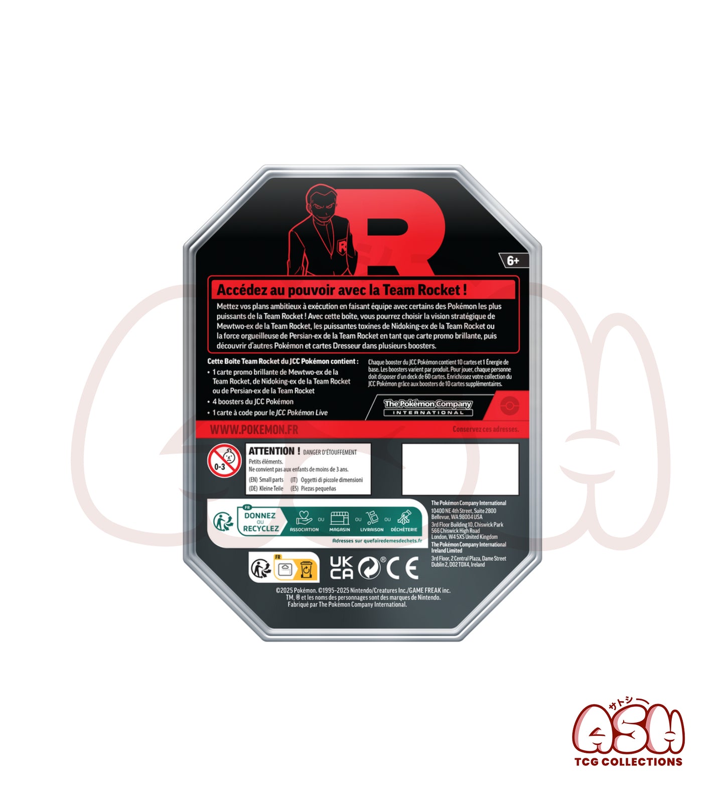 Pokébox Pokémon Team Rocket – Mewtwo Ex / Nidoking Ex / Persian Ex – 4 Boosters