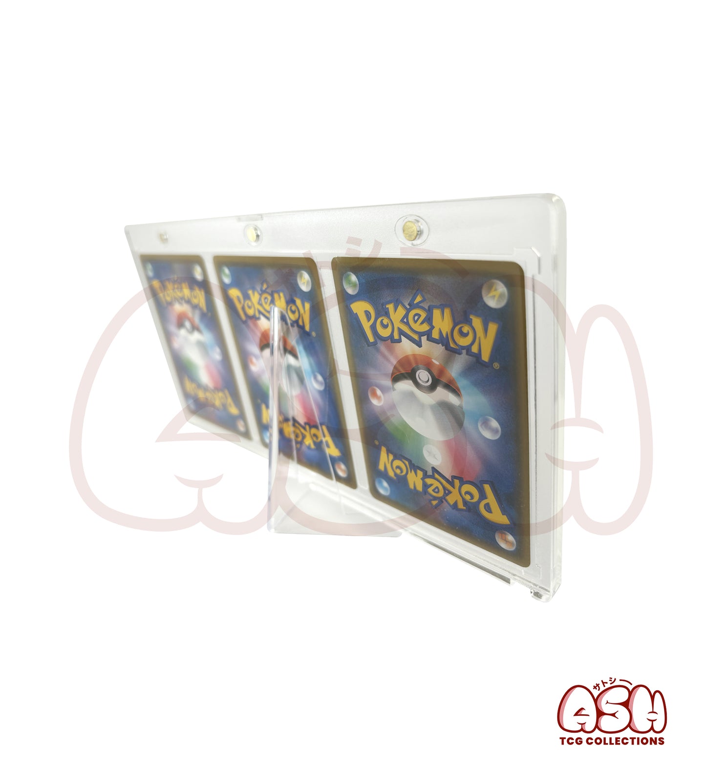 Protection Acrylique Premium - 3 Cartes Pokémon avec support