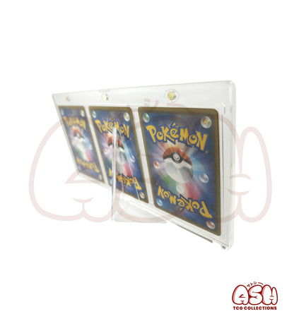 Protection Acrylique Premium - 3 Cartes Pokémon avec support