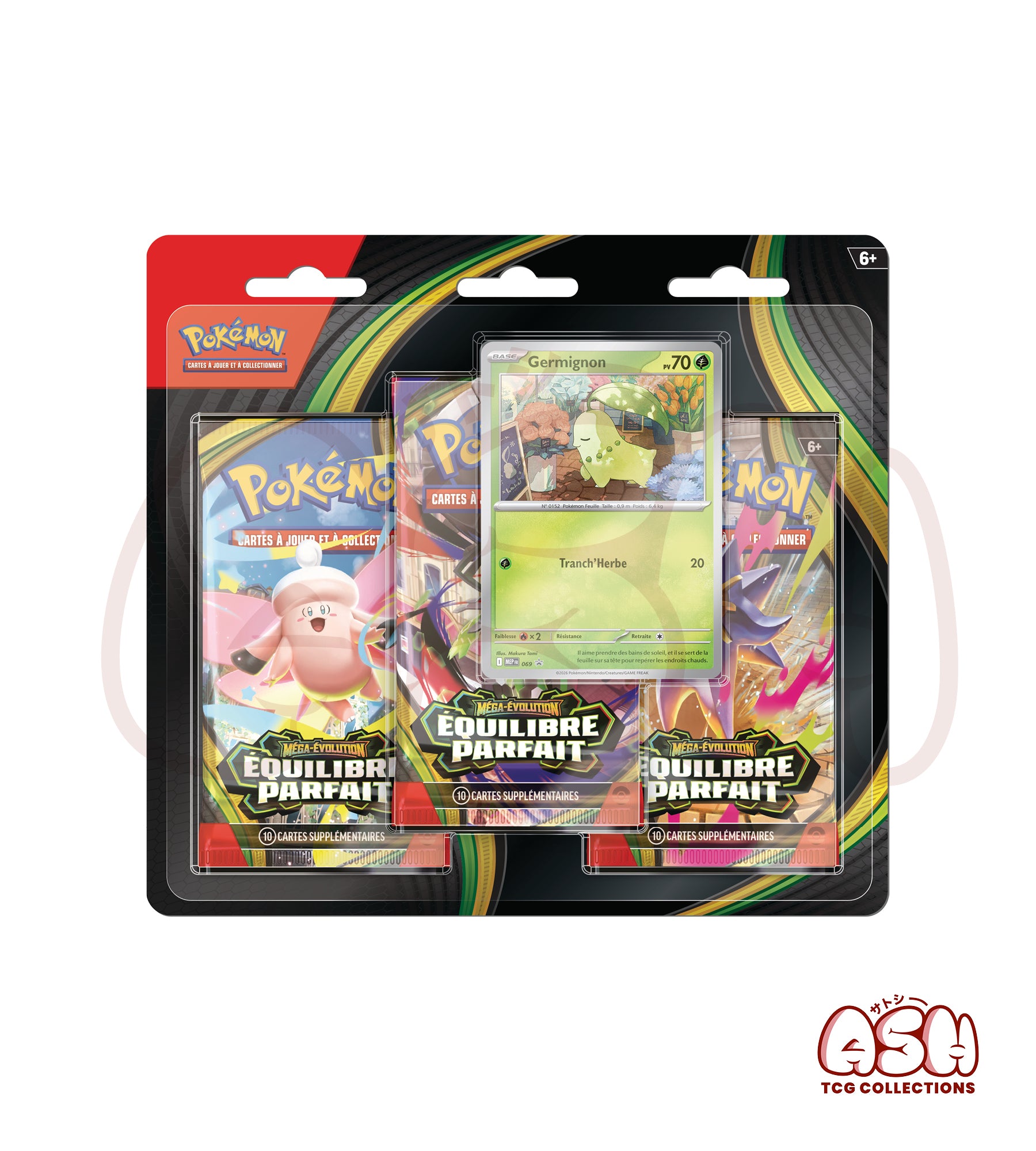 Tripack Germignon Équilibre Parfait Pokémon face