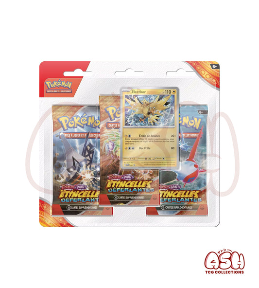 Tripack Pokémon Étincelles Déferlantes – Électhor – 3 Boosters + Carte Promo