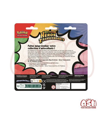 Tripack Pokémon ME02.5 – Héros Transcendants – 3 Boosters + Autocollant