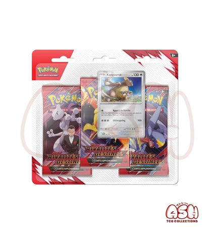 Tripack Pokémon EV10 – Team Rocket : Rivalités Destinées – 3 Boosters FR + Carte Promo Kangourex SVP202