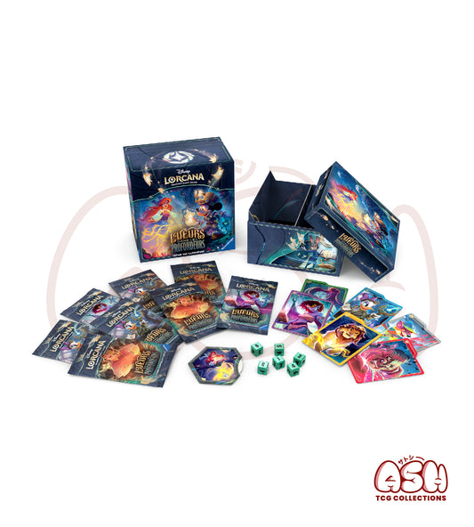 Trove-Pack Lorcana – Lueurs dans les Profondeurs Chapitre 10 – Boîte de 8 Boosters + Accessoires