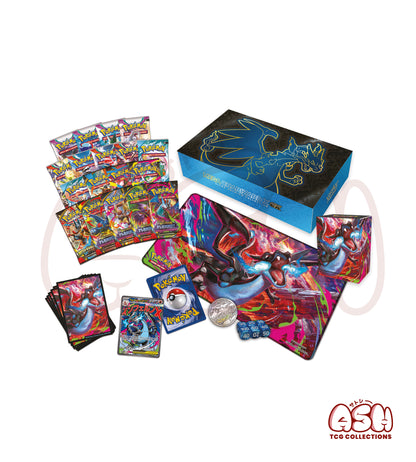 Ultra Premium Collection Pokémon – Méga-Dracaufeu X Ex – 18 Boosters Scellés + Accessoires - UPC
